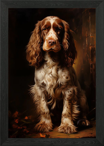English cocker spaniel framed - english,