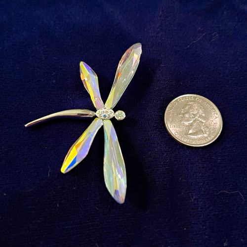 Swarovski dragonfly pin - pin, silver