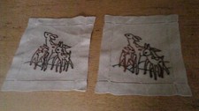 PAIR OF VINTAGE EMBROIDERED