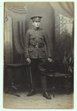 Military Postcard – Studio Portrait, Soldier in Uniform – Real Photograph