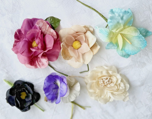 Lot vintage velvet silk - lot,