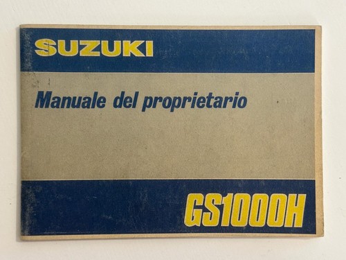 Suzuki gs1000h owner - suzuki, manual