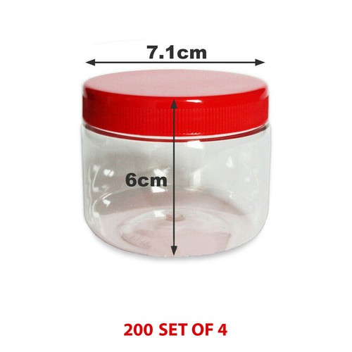 Clear plastic storage jars - clear,