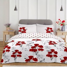 Reversible Duvet Quilt Cover Bedding Set With Pillowcase Single Double King Size