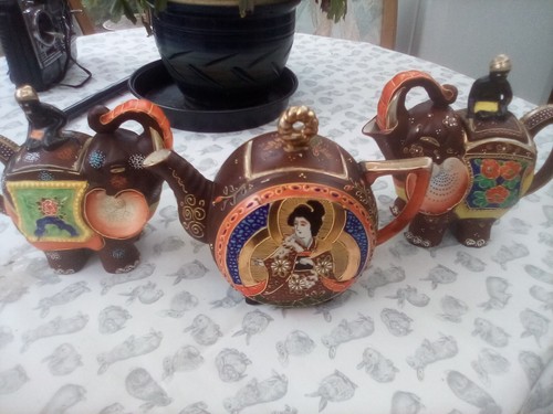 Old vintage teapots - old,