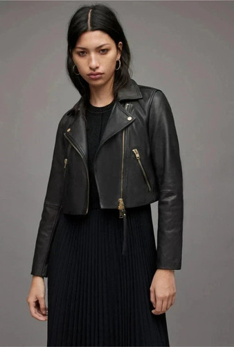 Women black cropped - black, slim