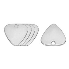 Pack of 5 Metal Guitar Picks 1.8mm Metal Silver Tone for Guitar