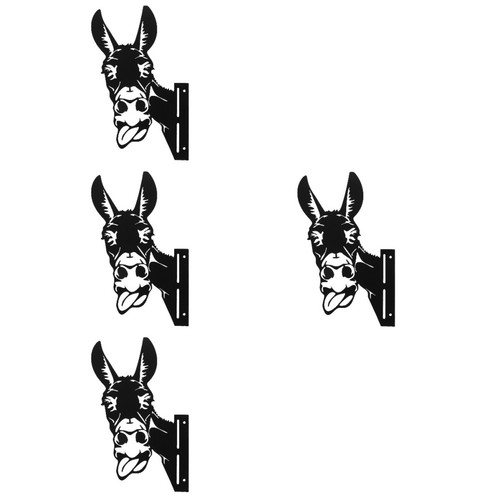 Black iron donkey outdoor - black,