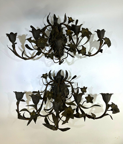 Pair antique french - pair, brass