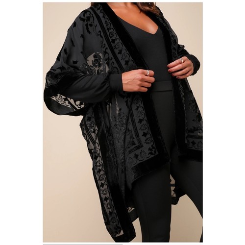 Velvet burnout floral - burnout, black
