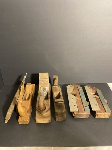 Antique wooden hand plane lot - antique,