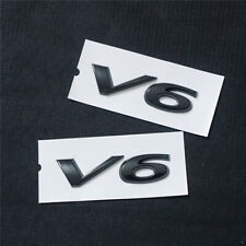 2x Black V6 Glossy Plastic