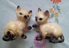Two Small  Vintage Siamese Cat