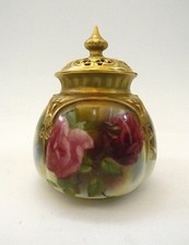 ROYAL WORCESTER POT POURRI VASE DATED 1919 HADLEY WARE ROSES REF 1215/5