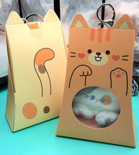 1 or 2 Pcs! CUTE FLUFFY CAT GIFT KEYRING BAG CHARM PERSONALISED TAG BOXED XMAS