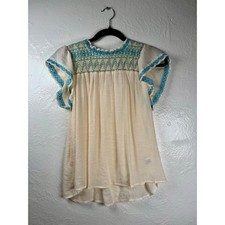 NWOT Womens Large Cream Blue