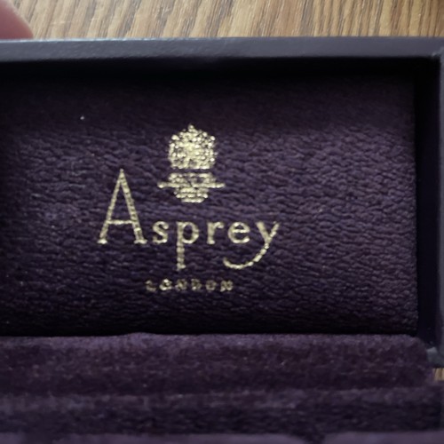 Asprey leather cufflink empty - cufflink,