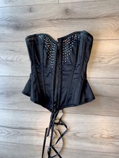 Black Swarovski Crystal Corset - Hand Sewn And Bespoke