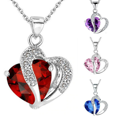Sterling silver heart crystal - heart,