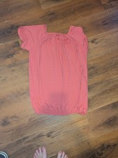 Coral Bubble Hem Top Up To
