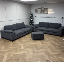 Charcoal DFS Euphoria 4 Seater Sofas & Storage Ottoman - Delivery Available
