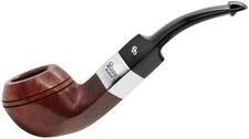 Peterson Deluxe Classic Terracotta Finish Silver Mount Bent Bulldog Pipe (80s-D)