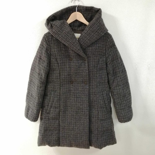 Kumikyoku plaid down coat - plaid, gray