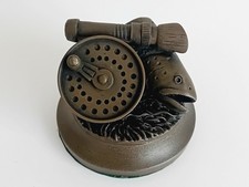 David Hughes Fishing Sculpture. Signed 