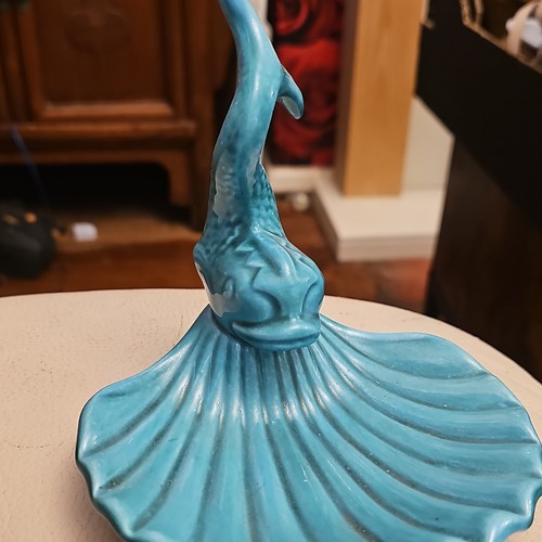 Blue glossy ceramic art - blue,