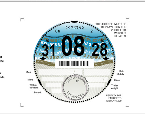 Vehicle tax disc all years - tax,