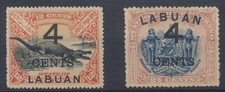 Labuan stamps 1899 - labuan, sg105;107b