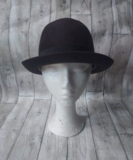 Vintage Ladies/ Mens Dark Brown Mohair Bowler Hat