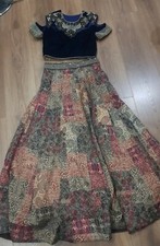 asian ready made  silk skirt with velvet blouse 