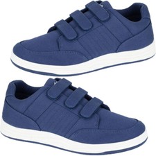 Mens Canvas Trainers Plimsolls Shoes New Touch Fastening Casual Sneakers Pumps S