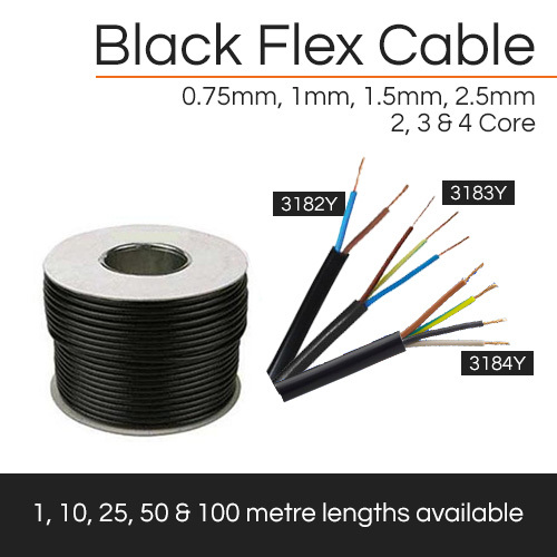 Black flex cable 3 4 - cable, |