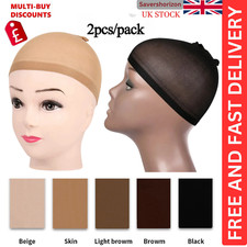 Pack of 2 Wig Cap Breathable Stretchable Stretch Stocking Wig Caps in 5 Colours