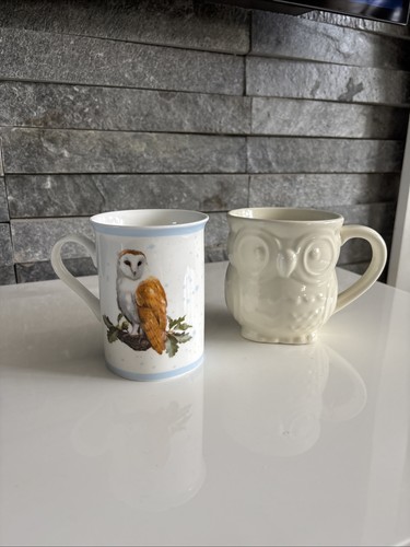 Pair owl mugs fine - mugs:,