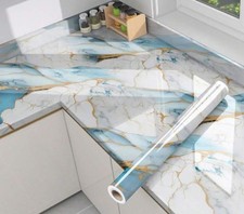 Light Blue Gold Marble Peel