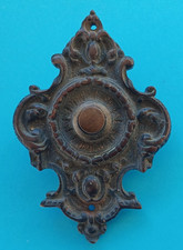 GENUINE ROCOCO VINTAGE RECLAIMED BRASS DOORBELL, BELL PUSH, SERVANTS PRESS BELL