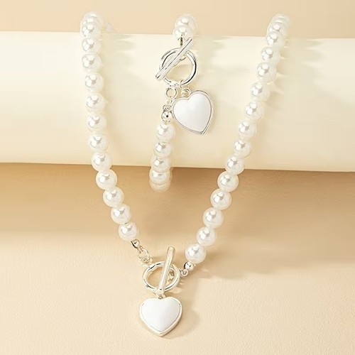Elegant faux pearl necklace - elegant,