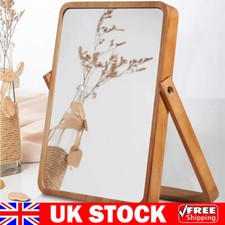 DRESSING TABLE RECTANGULAR SMALL MIRROR MAKE UP TABLETOP VANITY MIRROR WOODEN UK