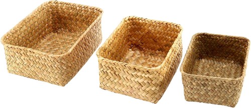 Seagrass storage baskets set - baskets,