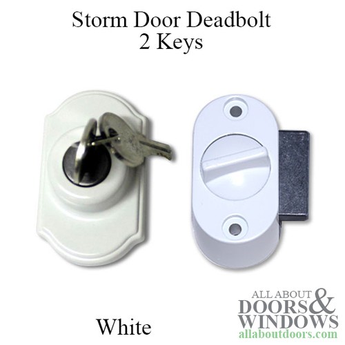 Storm door keyed deadbolt - door,