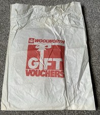 Woolworths Vintage Retro Paper Bag 11 x 8 In Passable Condition Free Postage