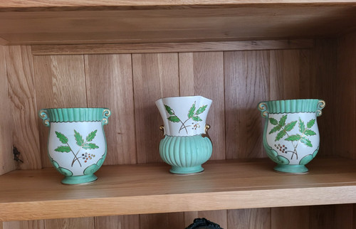 Pair crown devon vases - of,