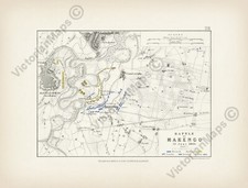 Napoleon Battle of Marengo sheet 1 map Johnston Alison's Atlas art print poster