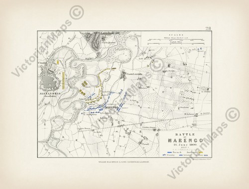 Antique map battle marengo - map, of
