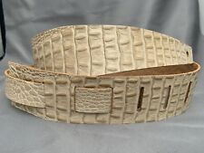 Beige Croc Real Leather Guitar Strap Adjustable Handmade Acoustic Electric G15