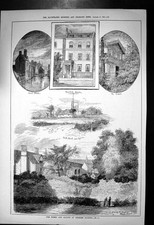 Antique Old Print Homes Haunts