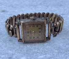 Vintage Elgin 1920’s Men’s Tank Watch 10K Rolled Gold Plate Pink & Gold Art Deco